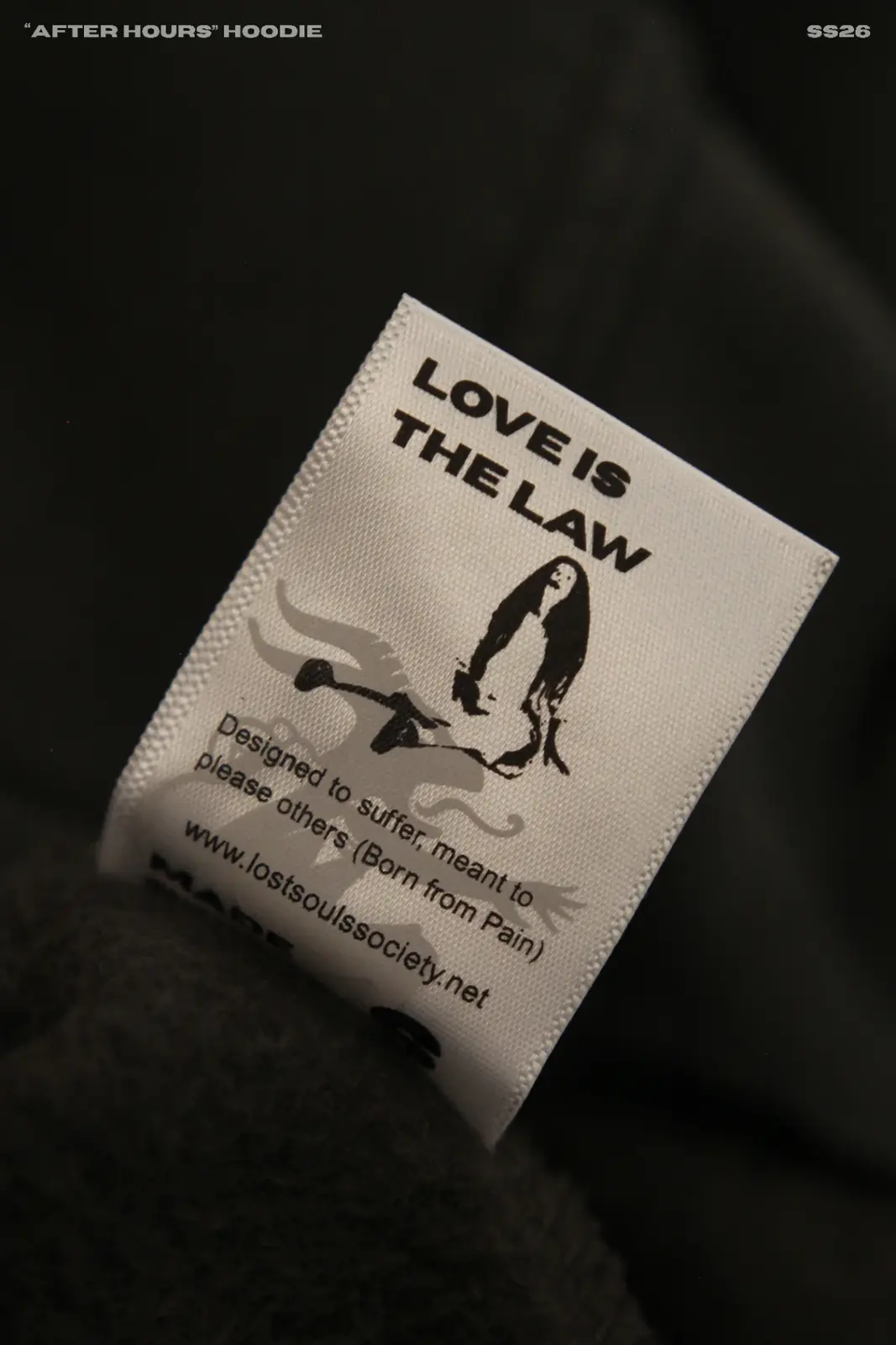 After Hours — "LOVE IS THE LAW" WOVEN LABEL — Lost Souls Society